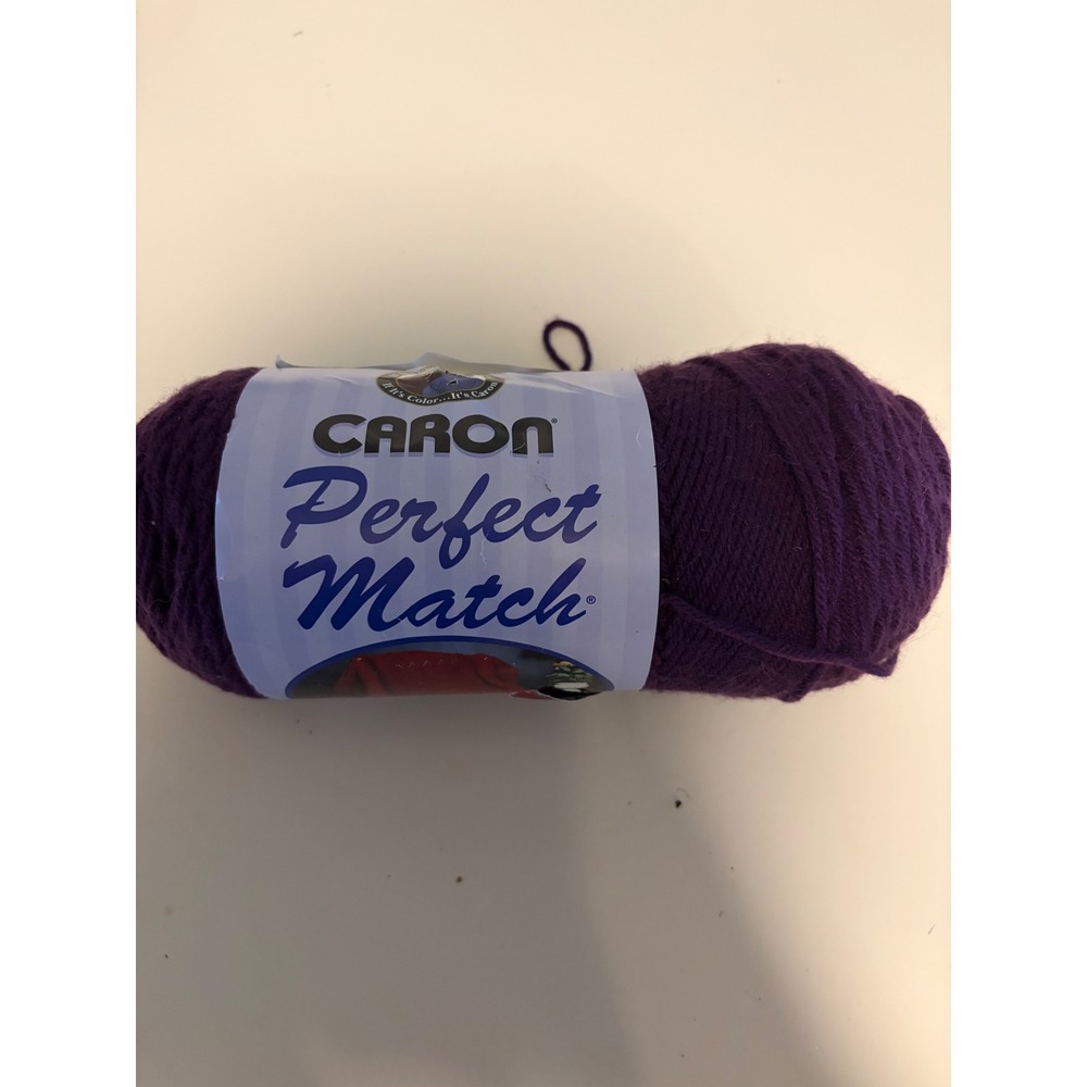 Vintage Caron Perfect Match Yarn Claret Purple 100% Acrylic Worsted